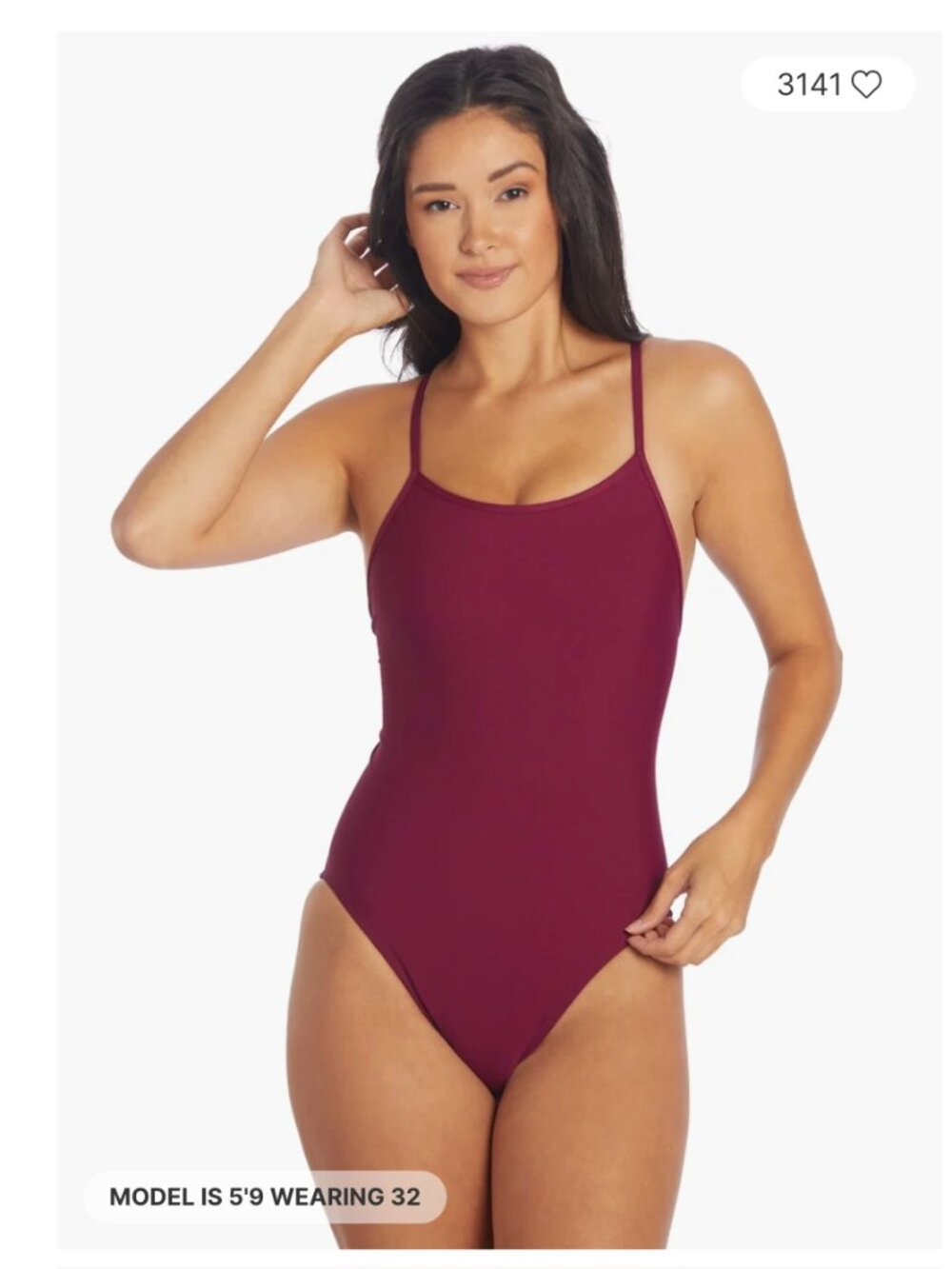 Jolyn Brandon 2 like new size 32 dark red maroon swimsuit